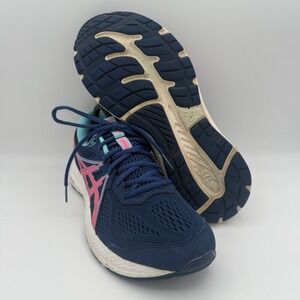 Women's ASICS GEL-Contend 7 Blue Pink AmpliFoam Athletic Running Shoes Size 10